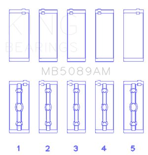 King Engine Bearings Toyota 1Rz (Size +1.0mm) Main Bearing Set