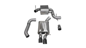 Corsa 06-10 Volkswagen GLI Mk5 Black Touring 3.0in Cat-Back Single Rear Exitn Black Pro-Series