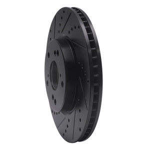 R1 13-22 Honda Accord Coupe Front Left Drilled & Slotted Black Brake Rotor