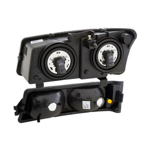Raxiom 03-06 Chevrolet Silverado 1500 Axial Series Euro Headlights- Black Housing- Clear Lens