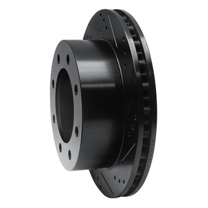 R1 99-05 Ford F-350 Super Duty 2WD Rear Right Drilled & Slotted Black Brake Rotor