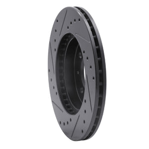 R1 90-17 Acura EL Front Right Drilled & Slotted Black Brake Rotor
