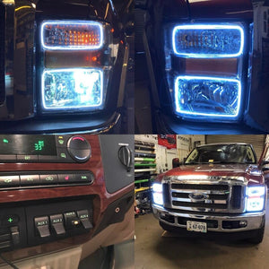 Oracle 08-10 Ford F250/350 LED HL - Black - ColorSHIFT w/ 2.0 Controller