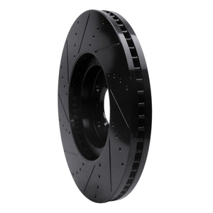 R1 07-15 Infiniti G35 Front Right Drilled & Slotted Black Brake Rotor