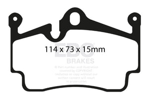 EBC Racing 12-16 Porsche Boxster (Cast Iron Disc Only) RP-1 Race Rear Brake Pads