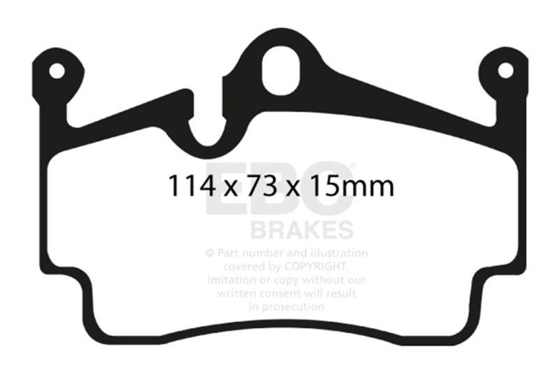 EBC Racing 12-16 Porsche Boxster (Cast Iron Disc Only) RP-1 Race Rear Brake Pads