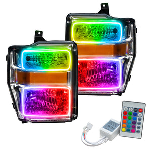 Oracle 08-10 Ford F250 Pre-Assembled Halo Headlights Chrome Housing- w/Simple Controller