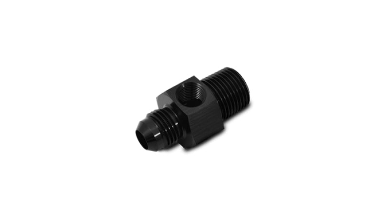 Vibrant -6AN Male to 1/4in NPT Male Union Adapter Fitting w/ 1/8in NPT Port