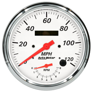 Autometer Arctic White Tach/Speedo 5in. - 120mph & 8k RPM