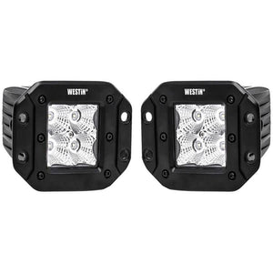 Westin FM4Q 3W Osram w/mounting hardware and pigtail connectors (set of 2) - Black