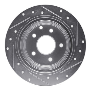 R1 02-25 Nissan Juke Rear Left Drilled & Slotted Silver Brake Rotor