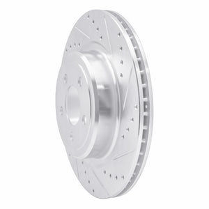 R1 06-23 Dodge Magnum Rear Right Drilled & Slotted Silver Brake Rotor