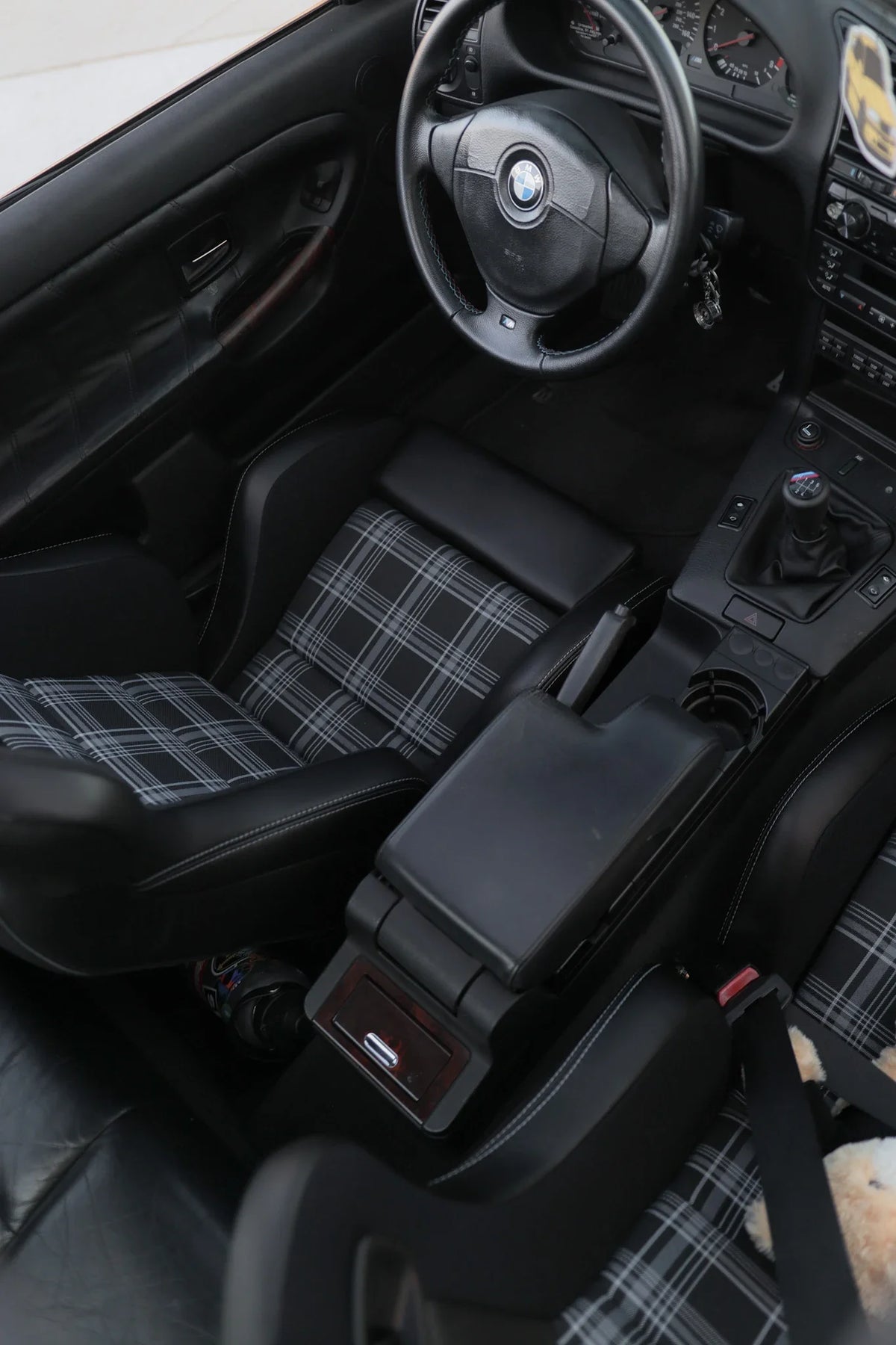 BRAUM Racing ELITE-S Series Sport Reclinable Seats - Priced Per Pair BLack Leatherette / Grey Plaid
