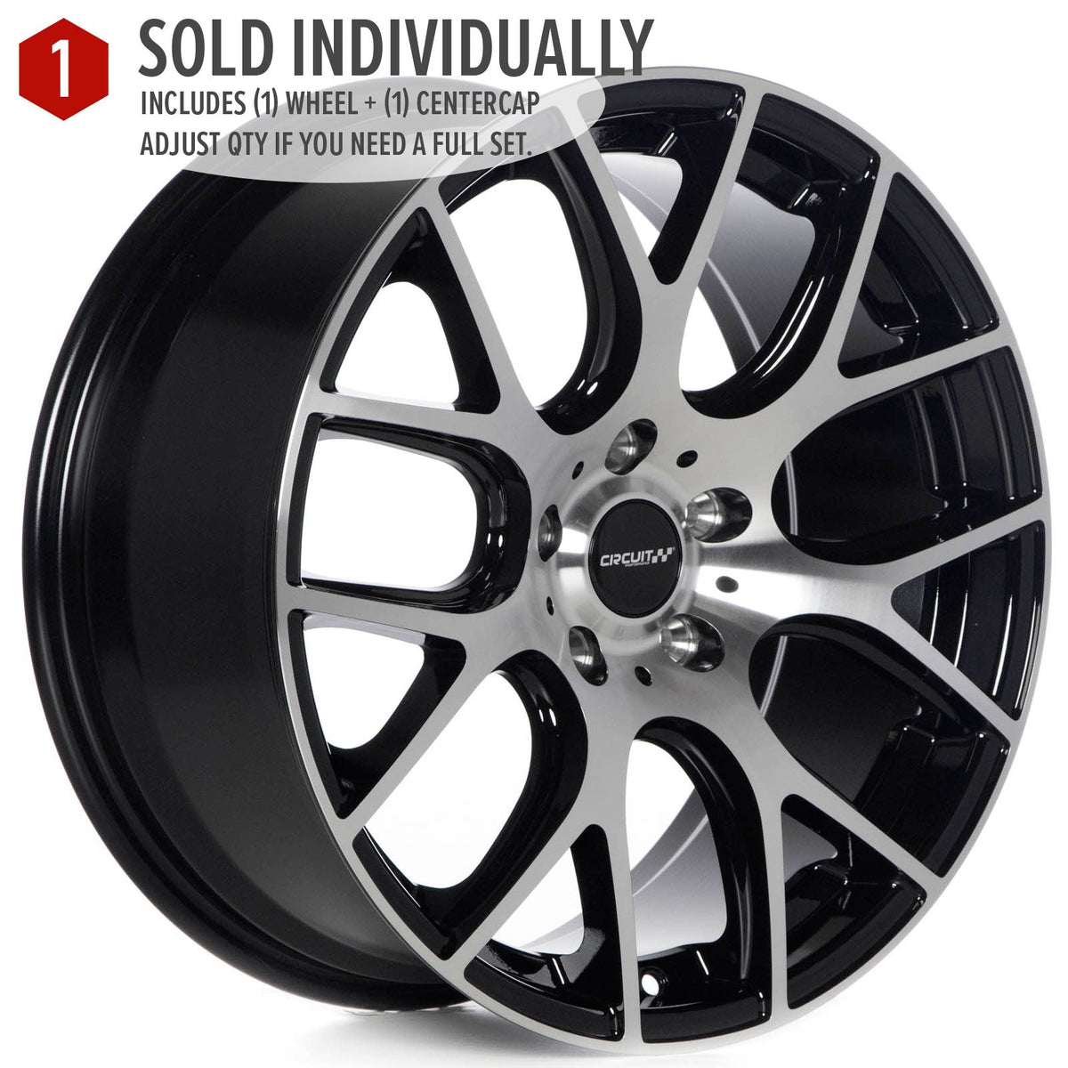 Circuit Performance CP31 Gloss Black/Machined 5x114.3 | 18x8 | +40mm / 6.07