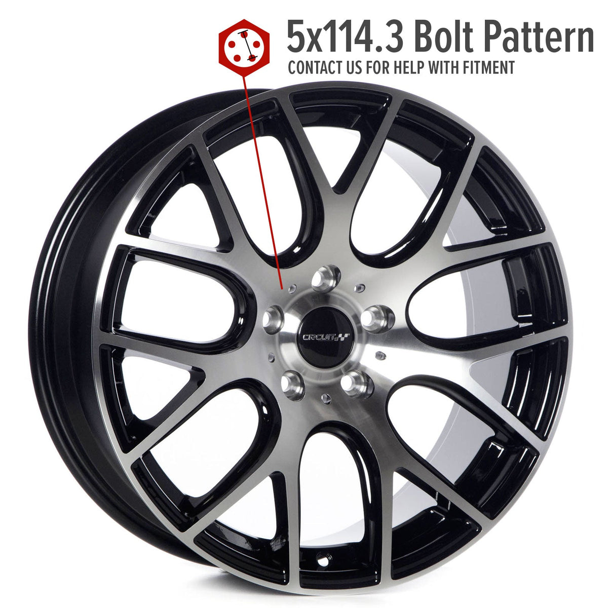 Circuit Performance CP31 Gloss Black/Machined 5x114.3 | 18x8 | +40mm / 6.07