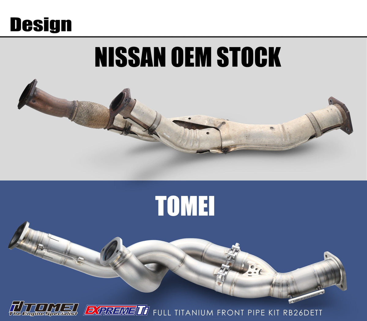 TOMEI FULL TITANIUM FRONT PIPE EXPREME Ti GT-R RB26DETT