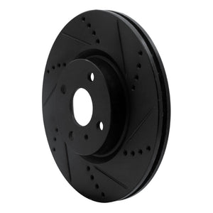 R1 2016-2025 Fiat 124 Spider Front Right Drilled & Slotted Black Brake Rotor