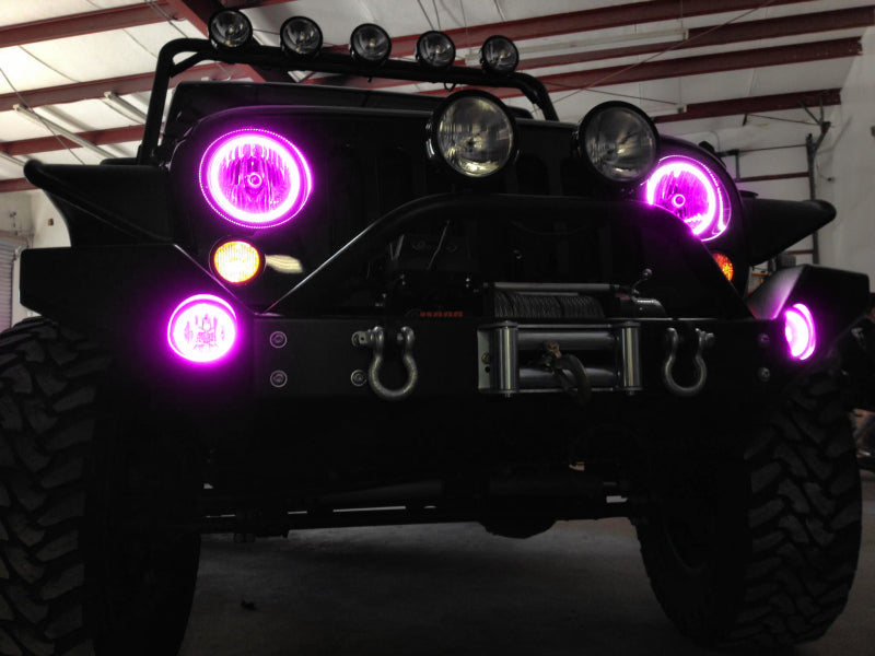Oracle Jeep Wrangler JK 07-17 LED Waterproof Halo Kit - ColorSHIFT w/o Controller
