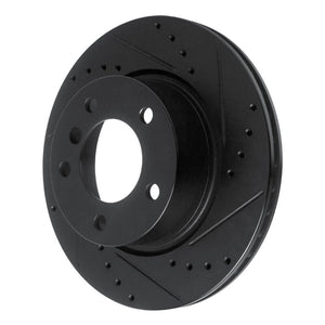 R1 05-07 BMW 120i (Mexico) Front Right Drilled & Slotted Black Brake Rotor