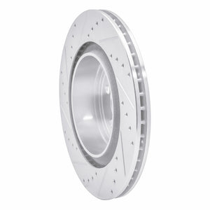R1 06-23 Dodge Magnum Rear Right Drilled & Slotted Silver Brake Rotor