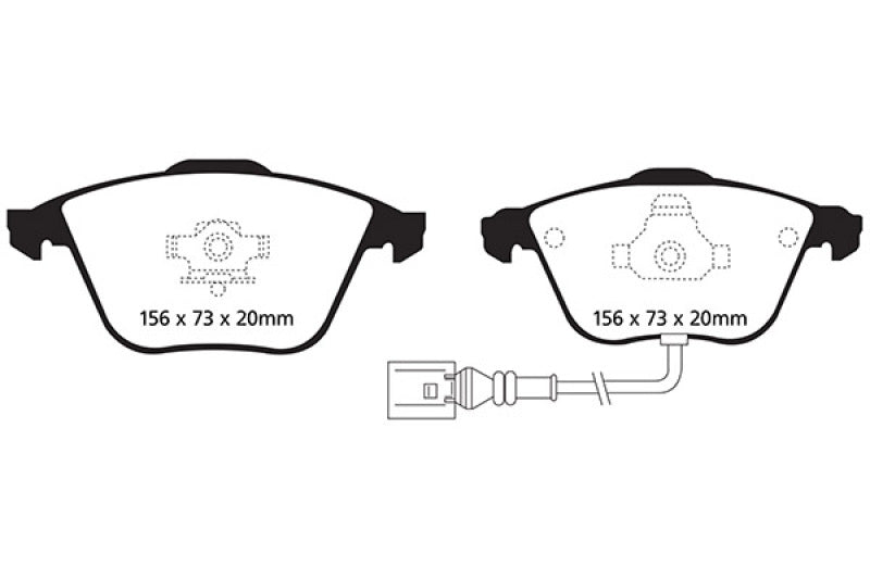 EBC 08-11 Volkswagen CC 3.6 Greenstuff Front Brake Pads