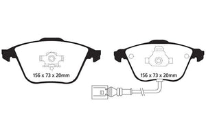 EBC 08-11 Volkswagen CC 3.6 Redstuff Front Brake Pads