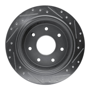 R1 97-04 Ford F-250 2WD (Excl Super Duty) Rear Left Drilled & Slotted Silver Brake Rotor