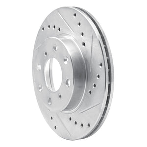 R1 86-91 Acura Integra Front Right Drilled & Slotted Silver Brake Rotor