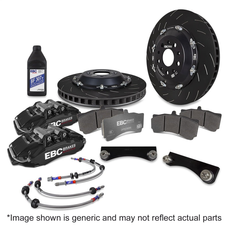 EBC Racing 07-13 BMW M3 (E90/E92/E82) Black Apollo-6 Calipers 380mm Rotors Front Big Brake Kit