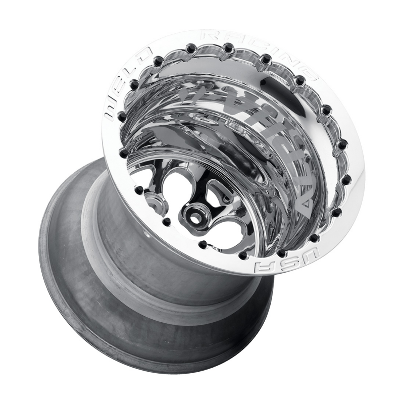 Weld Alpha-1 15x11 / 5x4.75 / 4 BS / 3.18 HB - Polished Center - Polished Shell - DBL MT Wheel