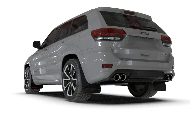Rally Armor 18-22 Jeep Grand Cherokee SRT Trackhawk Black UR Mud Flap - Metallic Black Logo