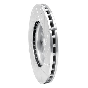 R1 13-23 Chrysler 200 Front Left Drilled & Slotted Silver Brake Rotor