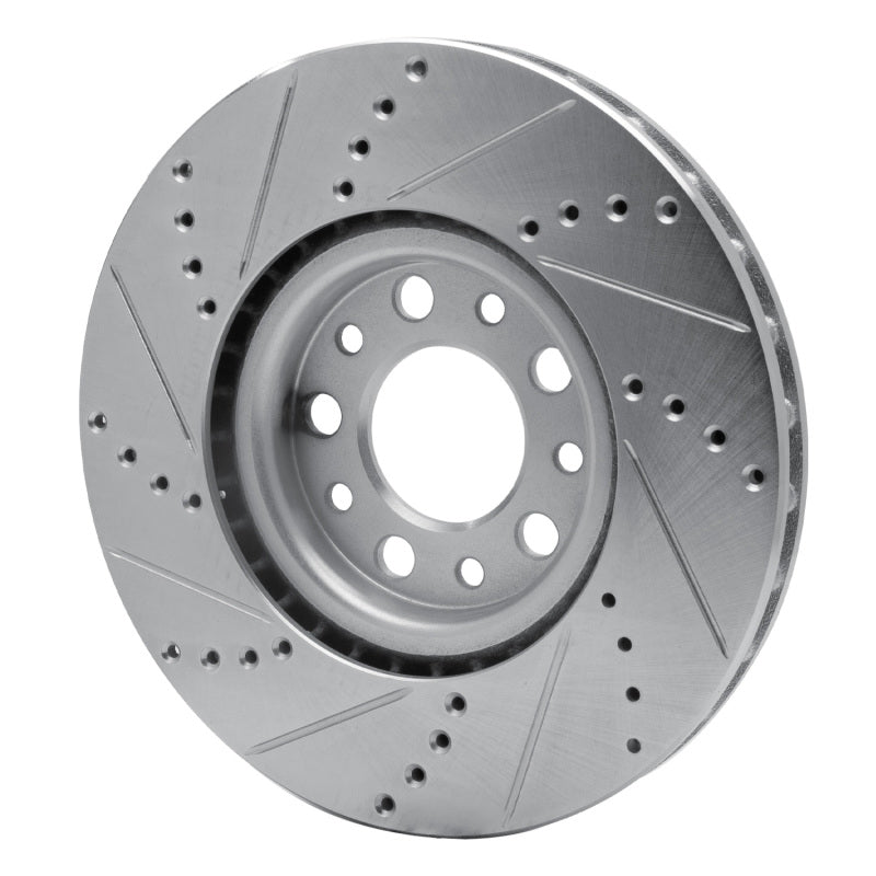 R1 13-23 Chrysler 200 Front Right Drilled & Slotted Silver Brake Rotor