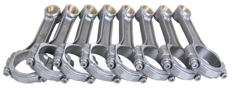 Eagle Chevrolet SB 5.700in 5.700in 5140 Steel 3/8in ARP8740 Bolts I-Beam Connecting Rods - Set of 8