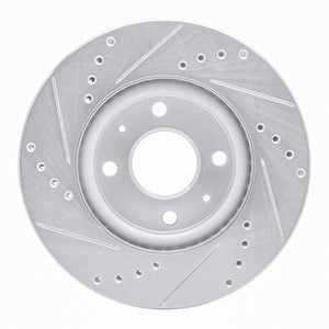 R1 84-87 Nissan Micra (Canada) Front Right Drilled & Slotted Silver Brake Rotor