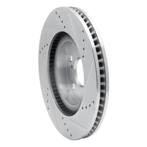 R1 03-06 Mitsubishi Lancer Rear Left Drilled & Slotted Silver Brake Rotor