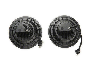 Raxiom 07-18 Jeep Wrangler JK Axial Series Quatro LED Headlights- Black Housing- Clear Lens
