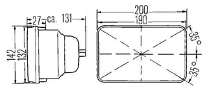 Hella Vision Hlmp Kit 190X132Mm H4 12V (Qty 2) (Legal in US for MOTORCYLCES ONLY)