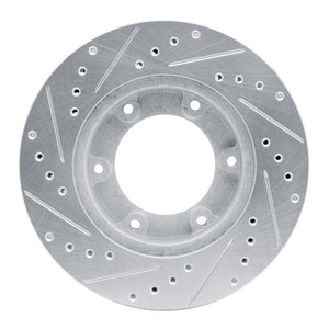 R1 90-92 Toyota Land Cruiser Front Right Drilled & Slotted Silver Brake Rotor