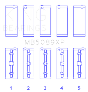 King Engine Bearings Toyota 1Rz/2Rz/3Rz (Size +0.50mm) Main Bearing Set