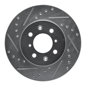 R1 90-17 Acura EL Front Left Drilled & Slotted Silver Brake Rotor