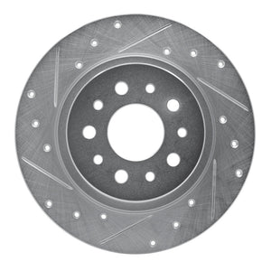 R1 14-19 Fiat 500L Rear Left Drilled & Slotted Silver Brake Rotor