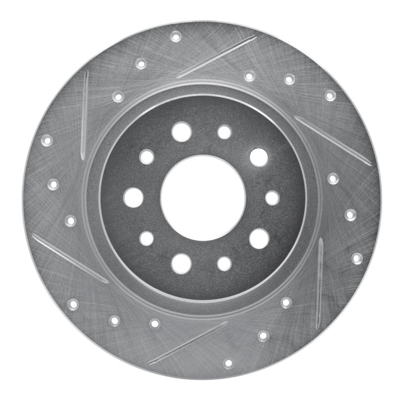 R1 14-19 Fiat 500L Rear Left Drilled & Slotted Silver Brake Rotor