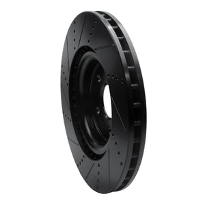 R1 2012-2025 Dodge Durango Front Right Drilled & Slotted Black Brake Rotor