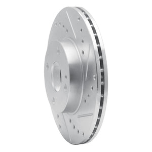 R1 94-02 Mazda Miata Front Right Drilled & Slotted Silver Brake Rotor