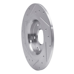 R1 17-20 Honda Civic Coupe Rear Right Drilled & Slotted Silver Brake Rotor