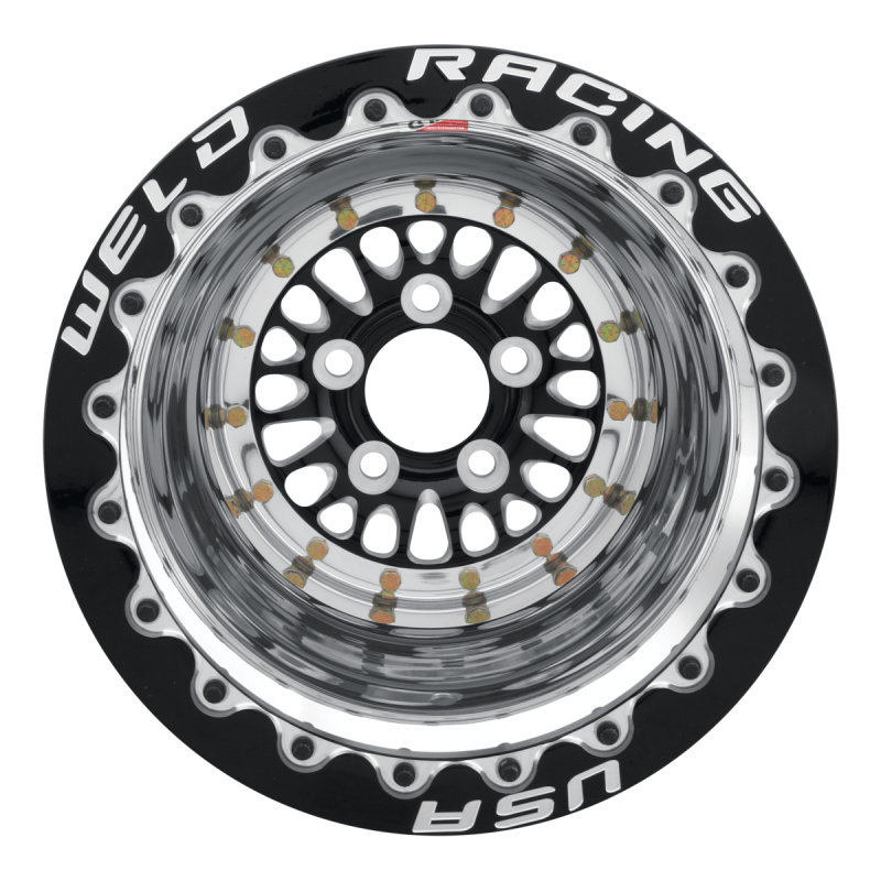 Weld RPM 15x10 / 5x4.75 / 5 BS / 3.18 HB - Black Center - Polished Shell - Non-BL Wheel