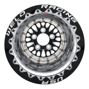 Weld RPM 15x10 / 5x4.5 / 3 BS / 3.18 HB - Black Center - Polished Shell - Black SBL MT Wheel