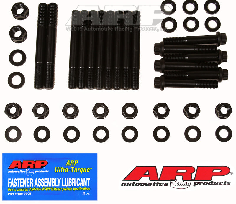 ARP Little M Iron Main Caps 4 Bolt Splayed Main Stud Kit - Black