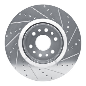 R1 21-25 Jeep Grand Wagoneer L Front Left Drilled & Slotted Silver Brake Rotor
